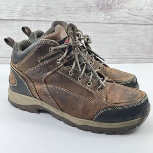 Red Wing Brown Leather Steel Safety Toe Rubber Sole Lace‎ Up Ankle Boots Sz 11
